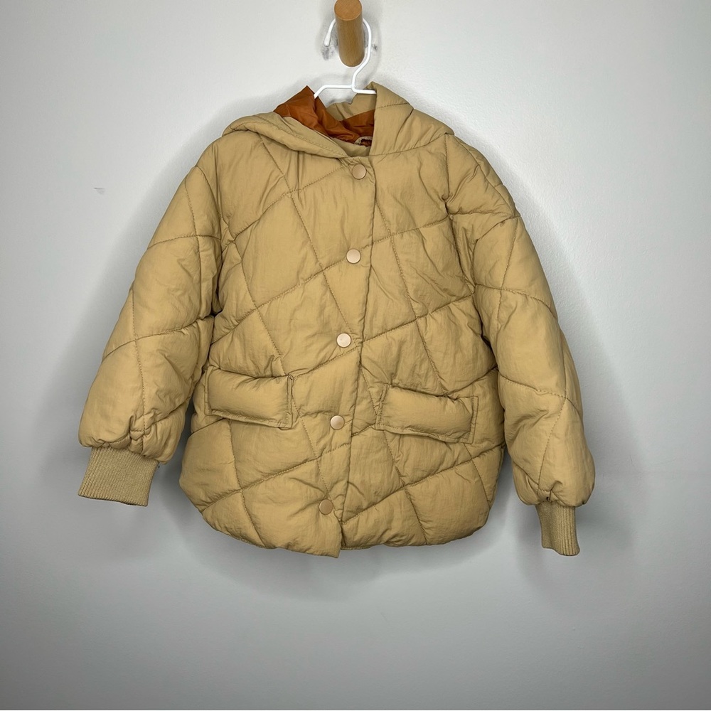 ZARA Tan Quilted Puffer Jacket 4/5 Years
